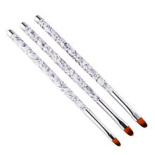 3Pcs Round Head Acrylic UV Gel Extension Builder Pen Nail Art Brushes Painting Drawing Flower Manicure Tips Tools 2024 - buy cheap