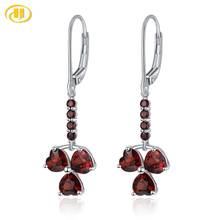 Hutang Heart Garnet 925 Silver Drop Earrings for Women Genuine Red Gemstone Sterling Silver Fine Eelgant Classic Jewelry 2024 - buy cheap