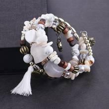 Natural Crystal Stone Bracelet Crystal Beads Bracelets For Women Men Multi Layer Tassel Charm Bracelet Wristband Boho Jewellery 2024 - buy cheap