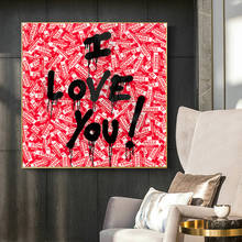 Pop Art I LOVE YOU Letter Canvas Paintings Graffiti Wall Street Art Posters and Prints Decorative Pictures for Home Decor 2024 - buy cheap