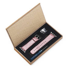 Onthelevel pulseira fashion brilhante para jovens, pulseira de couro brilhante para apple watch 42mm, acessórios para relógio iwatch 1/2/3/4 2024 - compre barato