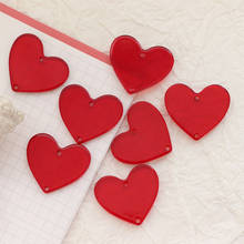 10 PCS 26x30mm Acrylic Red Heart-shaped Pendant Connector DIY Earring Accessories Findings For Jewelry Making 2024 - buy cheap