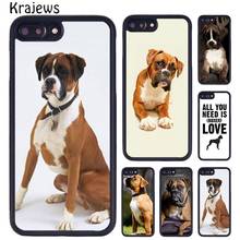 Funda de teléfono de goma con patrón de perro Boxer krawides, para iPhone X, XR, XS, 11, 12 Pro, MAX, 5, 6, 6S, 7, 8 Plus, Samsung Galaxy S7, S8, S9, S10 2024 - compra barato