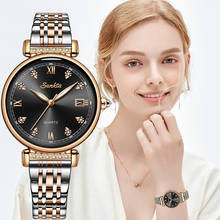 Relógio feminino ultrafino montre femme sunkta, relógio feminino de luxo marca criativa de design, relógios de pulso para mulheres 2024 - compre barato