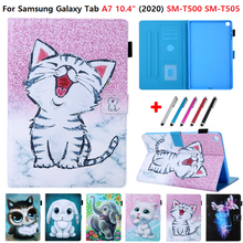 Kawaii Cat Рэббит планшет для Samsung Galaxy Tab A7 чехол 10,4 2020 T500 SM-T500 SM-T505 бумажник чехол для Samsung Galaxy Tab A 7 A7 Funda 2024 - купить недорого