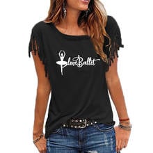 Camiseta de moda para mujer, blusa de bailarina de baile de amor, ropa de marca para mujer, Camiseta de algodón 2019 2024 - compra barato