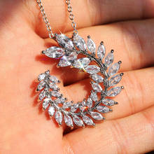 Bling Zircon Stone Leaf Cute Silver Color Pendant Long Chain Necklace Choker For Women Fashion Jewelry 2021 New 2024 - buy cheap