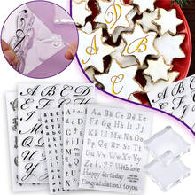 Cortador de biscoitos com letras para decoração, artesanato de açúcar em forma de alfabeto e número, forma de relevo, decoração pegajosa para bolo, fondant 2024 - compre barato