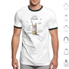 John Collins Cocktail Illustration With Recipe T Shirt Print 100% Cotton New Cool Tee Sketch Water Lemon Black Ice 2024 - buy cheap