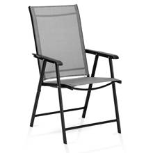 2/4Pcs Multipurpose Patio Folding Chairs Portable for Outdoor Camping Beach Deck Dining Chair with Armrest Gray[US-Stock] 2024 - buy cheap