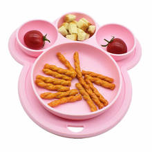 Forma crianças em casa da criança crianças dos desenhos animados utensílios de mesa de sucção comida-grau de silicone tigelas placa do bebê jantar prato alimentação 2024 - compre barato