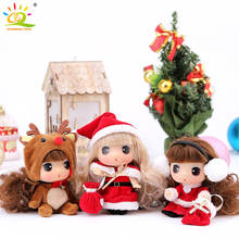 9cm natal morre mini bonecas brinquedos princesa bjd mini meninas chapéu de natal vestido veados boneca presente de aniversário do bebê brinquedos para crianças 2024 - compre barato