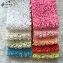 5Yd/lot  14 Color DIY Bowknot  Lace Fabric  6 Rows 3D Rose Lace Trim Phone Beauty Lace RS630 2024 - buy cheap