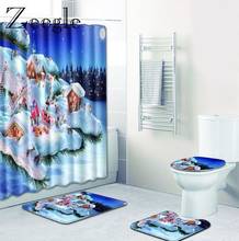 Zeegle-alfombrilla navideña para decoración de baño, cortina de ducha, tapa de inodoro, antideslizante, pie de baño, alfombrilla de absorción 2024 - compra barato
