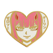 02 Darling Zero Two elite pilot with red horns Partner Killer anime Manga enamel pin 2024 - buy cheap