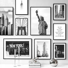 New York City Canvas Painting Statue of Liberty Posters Prints Black and White Wall Art Pictures Living Room Decoration 2024 - buy cheap