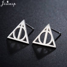 Jisensp Hollow Halloween Earrings Deathly Hallows Stud Earrings for Women Geometric Triangle Earrings Fashion Jewelry Gifts 2024 - buy cheap