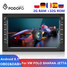 Podofo-rádio automotivo, 2din, android 8.1, 7 polegadas, gps, wi-fi, fm, dab +, áudio, para vw, bora, polo, mk5, sharan, jetta, mk4, citi, chico 2024 - compre barato