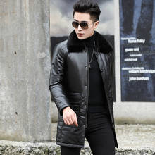 Leather Jacket Men Cow Leather Duck Down Winter Coat Real Mink Fur Collar Genuine Leather Jacket Mens Leather Jacket SY56N YY912 2024 - buy cheap