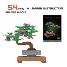 MOC-MINI árbol bonsái verde, flor y arenero, modelo de planta de hierba, ornamento, bloques de construcción, ensamblaje DIY, juguete educativo para regalo 2024 - compra barato