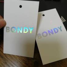 customize tag with holographic logo 400gsm coated  hang tags handmade printing  label price tag 2024 - buy cheap