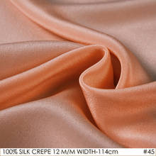 SILK CREPE DE CHINE 114cm width 12momme/100% Natural Mulberry Silk Fabric DIY Matt Color Women Evening Dress Coral NO 45 2024 - buy cheap