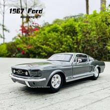 Maisto modelo de carro ford 1967 mustang gt, simulação de prata em liga metálica, die-cast, decoração, coleção de brinquedos, presente 2024 - compre barato