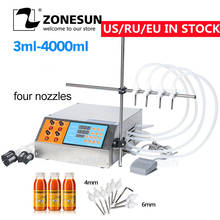 ZONESUN 4 Heads  Liquid Perfume Water Juice Essential Oil Electric  Digital Control Pump Liquid Filling Machine 3-4000ml 2024 - buy cheap