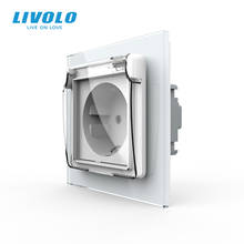 Livolo EU Standard Power Socket, White Glass Panel, AC 110~250V 16A Wall Power Socket with Waterproof Cover C7C1EUWF-11 2024 - buy cheap