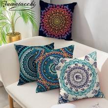 Fuwatacchi capa de almofada com estampa de mandala, capa de almofada geométrica floral para casa, sofá, cadeira, almofadas decorativas 45*45cm 2024 - compre barato