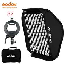 Godox S2 Speedlite вспышки Держатель Кронштейн + соты Softbox сетка с креплением Bowens для уличной вспышки Godox V1 TT685 V860II TT350 AD200 флэш-памяти 2024 - купить недорого