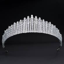 Tiara para casamento com design de 2020, acessórios de joias de zircônia cúbica para cabelo e diadema para noivas ch10345 2024 - compre barato