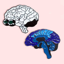 Human's Brain Organ Enamel Pin White Blue Brain Badge Brooch Denim Clothes Backpack Organ Jewelry Gifts 2024 - buy cheap