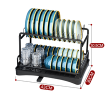 Multifuncional tigela rack na cozinha ajustável utensílios de mesa rack de drenagem dupla plataforma rack de armazenamento acessórios de cozinha organizador 2024 - compre barato