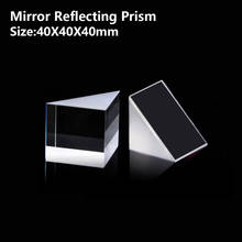 Prisma refletor espelhado isosceles, ângulo reto, vidro óptico, detecção visual de ângulo, refletor de inclinação, 90 ° 40x40x40mm 2024 - compre barato