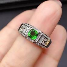 Moda verde diopside anel de pedra preciosa para a menina 925 prata jóias aniversário festa presente natural gem cor verde brilhante 2024 - compre barato