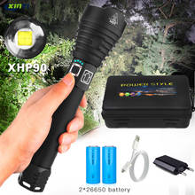 90000LM Most Powerful  XHP90 LED Flashlight Tactical waterproof Torch 3 modes Zoomable Hunting camping lamps By 18650 or 26650 2024 - buy cheap