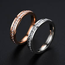 VOERYNT-anillo de compromiso de acero inoxidable para mujer, sortija de compromiso de acero inoxidable, oro rosa, regalo de joyería DC01 2024 - compra barato