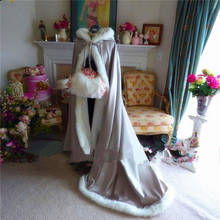 Elegant Faux Fur Wraps For Wedding Bride Shawl Cape Accessories Fur Princess Bridal Winter Coat Shawl Warm Bridal Wedding Shawl 2024 - buy cheap