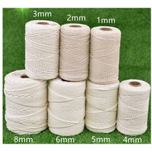 1/2/3mm 4mm 5mm 6mm 8m Macrame Rope Twisted String Cotton Cord For Handmade Natural Beige Rope DIY Home Wedding Accessories Gift 2024 - buy cheap