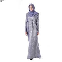 Moda Mulheres Muçulmanas Abaya Vestido Kaftan Muçulmano Contas Lantejoulas Muslimah Abaya Dubai Abaya Islâmico Turco Vestidos Longos Casuais 2024 - compre barato