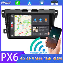9'' Android auto PX6 4G+64G Car GPS Navigation Multimedia Player For Mazda CX-7 CX 7 2007-2015 Carplay Bluetooth 5.0 Radio HDMI 2024 - buy cheap