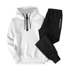 Tracksuit Men Autumn Winter Hooded Hoodies+Pants Clothes Set 2PCS Sets Hip Hop Street Sweatshirt Drawstring Outfit Sportswear 2024 - buy cheap