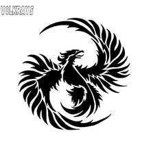 Volkrays Fashion Car Sticker Phoenix Animal Accessories Reflective Waterproof Reflective Vinyl Decal Black/Silver,14cm*14cm 2024 - buy cheap