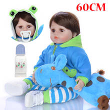 Muñecas de silicona de bebé reborn para niños, juguete realista de 22 pulgadas, hecho a mano, tacto suave 2024 - compra barato