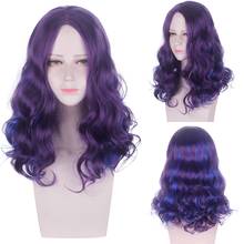 Descendants 3 Mal Wave Curly Wig Women Cosplay Costume WigsHeat Resistant Synthetic Hair 2024 - buy cheap