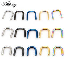 Alisouy 1pcs U Shaped Fake Nose Ring Lip Hoop Septum Rings Stainless Steel Nose Piercing Fake Piercing Oreja Piercing Jewelry 2024 - buy cheap