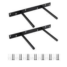 2 Pcs 12 Inch Black Floating Shelf Bracket Blind Shelf Supports Brackets for Floating Wood Shelves 2024 - compre barato
