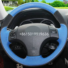 Blue Leather DIY Hand-stitched Car Steering Wheel Cover for Lexus IS is250 is300 is350 2024 - buy cheap