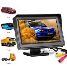 Hot Display Screen Car Rearview Monitor 4.3in 16:9 with 2 Way Video Input for Rear View Backup Reverse Camera Universal Car 2024 - buy cheap